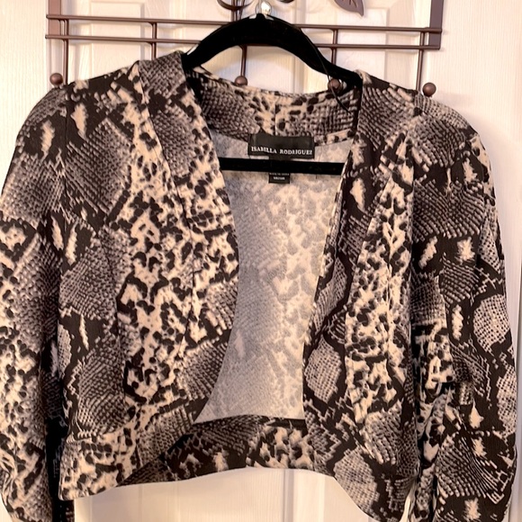 Isabella Rodriguez Animal Print Bolero w/ Puffed Sleeves - Picture 2 of 7